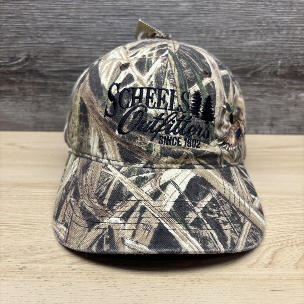 Scheels Outfitters Hat Cap Strap Back Mens OSFA Camo‎ Duck Mossy Oak NWT